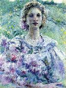 Robert Reid Girl with Flowers Sweden oil painting artist